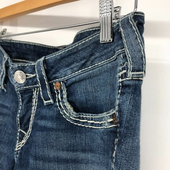 True Religion Vintage Wash Y2K low rise boot cut blue jeans 27 - Picture 11 of 16